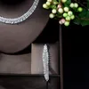 Ketting oorbellen set hibride luxe 2 stks bruids zirkonia voor vrouwen dubai nigeria cz kristal bruiloft sieraden n-1031
