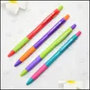 Stylos à bille Stylos à bille 8 pièces / ensemble stylo en plastique encre bleue accessoires de bureau matériel Escolar écriture fourniture marque 0 7mm balle St Dhsjh