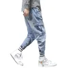 Männer Hosen Frühling Denim Jeans Flut Marke Plus Fett Größe Lose männer Overalls Casual Schuhe Licht Farbe Stickerei harem