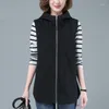 Gilets pour femmes Femmes d'âge moyen Gilet Printemps Automne 2022 Mode Lâche À Capuche Mi-longueur Sans Manches Veste Veste Dames Vêtements D'extérieur