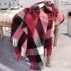 Designer Cashmere Scarf Winter Women and Men Long sjaalkwaliteit Hoofdband Fashion Classic Gedrukte check Big Plaid Shawls B