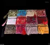 Förvaringspåsar grossist 10st blandar färger kinesiska dragkedja mynt tassel silkes fyrkantiga smycken påsar
