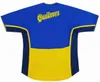＃7 Guillermo＃10 Roman Camiseta de Futbol 2001 2002ボカジュニアレトロサッカージャージー01 02フットボールシャツホームブルーイエロークラシックアンティーク