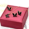 Bracelet Boucles D'oreilles Collier Carlidana / Ensemble De Luxe Noir Pierre Papillon Pendentif Collier / Boucles D'oreilles / Bague Bohême Ensemble De Bijoux Pour Les Femmes Smt5B