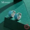 Turquoise elegante oorbel zilveren luxe charme hoepel oorbellen voor vrouwen bruiloft sieraden