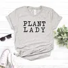 Plant Lady tryck kvinnor avslappnad rolig t -shirt för yong flicka topp tee hipster drop ship