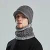 Bérets hiver chapeau bonnets chapeaux pour hommes femmes laine écharpe casquettes cagoule couverture tricoté capuche oreille Protection cou