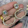 Women Crystal Dangle Earring Designers Jewelry Diamond Earrings Ear Studs Luxury Hoops Fashion Gold Water Drop Love Earrings G B I6363188