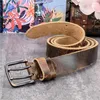 Belts 38MM Double Pin Metal Belt Buckle Genuine Leather Men Jeans For Ceinture Western Cowboy Male MBT0038