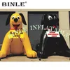 Videurs gonflables décoration d'événement grand modèle de dessin animé d'animal de mascotte de chien jaune gonflable sur