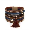 Bangle Bangle Ornapeadia 2022 Bracelet For Women Bohemian Fashion Mtilayer Denim Fringe Wide Brim Wholesale Bangles Drop Delivery Je Dh6Gi