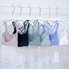 LU113 Shockproof Cross Straps Bra Yoga Outfit Running Gym Sport Tank Top Free Widen Hem Push Up Workout Fitness Undershirt Women CropTops Brassiere Sportswear