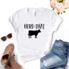 Herd That Cow Print T Shirt Women Hipster Funny T-shirt Lady Yong Girl Top Tee 6