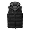 Hommes gilets hommes décontracté grande taille hiver chaud solide à capuche fermeture éclair sans manches gilet veste manteau Outwear Double face rembourré