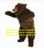 Long Fur Furry Brown Bear Mascot Costume Adult Cartoon Character Outfit Festival Celebration Holiday Celebrate zz7766