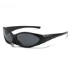 Solglas￶gon 2022 Vintage Small Alien Oval Steampunk Men Women Punk Eyeglasses Sport Sun Glas￶gon Goggle Shades Y2K Eyewear