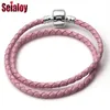 Braccialetti con ciondoli Seialoy Pelle intrecciata per donna Uomo Fibbia placcata Accessori per cuoio capelluto Marchi originali Bracciale Bangle Regali Drop Delive Smtuy