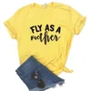 Flyga som toppar en mamma kvinnor tshirts casual rolig t -shirt för lady topp tee hipster