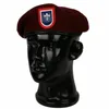 Berets US Airborne Division Maroon Beret Army Special Forces Red Wool Cap Insignia Militärhatt