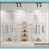 ベッドルーム家具ゴールド衣料品店ディスプレイラックベッドルーム家具フロアタイプのレディース布ハンガー壁の衣料品ラックとMI DHLAS