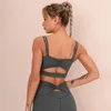 Yoga Outfit Nylon Brossé Soutien-gorge Fashion Gathering Sport Top Séchage rapide Vêtements de fitness Double bretelles Sujetador Deportivo