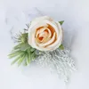 Dekorativa blommor Brudgroom Wedding Corsage Rose Armband Bridesmaid Wrist Ceremony Flower Brosch Pin Party Meeting Decor