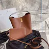 Sacs à bandoulière sac de créateur pour femme sac à main femme en cuir marron mode Joker sac seau couleur pure 1117