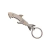 Métal 2 en 1 porte-clés décapsuleur créatif requin poisson porte-clés ouvre-bière DH57