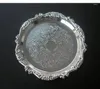 Tapis de table 10cm Rare alliage de zinc métal rond café/thé tasse Pad assiette à dessert plat tapis vaisselle gravure en relief argent or 339