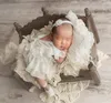 Conjuntos de roupas 0-2 anos Baby Po Born Girl Lace Princess Dresses Hat Hat Hat Boas Pillow Roupfits Infant Pograph