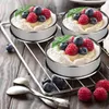 Bakware gereedschap 8 stks bakring cake roestvrijstalen gerolde taart muffin dessert mousse met olieborstel voor voedsel maken