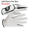 Gants de sport en peau de mouton en cuir véritable golf professionnel pour hommes lycra blanc et noir épaississement de la paume cadeau pour golfeur 221102