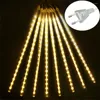 Strings Solar Meteoor Douche Regenlichten Outdoor vallen Rasphof Fairy String voor Tree Holiday Porch Yard Patio Dak Party