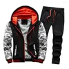 Men's Tracksuits 1 Set Trendy Tracksuit Suit Activewear Cardigan Hoodie Pants Hooded Elastic Waist Drawstring Cold Proof