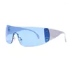 Glasses de sol punk one peça 2000 de luxo de luxo óculos uv400 tonalidades unissex yewear barato y2k óculos