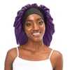 Extra długa satynowa maska ​​dla kobiet jedwabista czapka do snu podwójna warstwowa czapki włosy warkocze kręcone miękka elastyczna jakość opaski