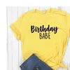 Birthday Babe Print Women Casual Funny T Shirt For Lady Girl Top Tee Hipster Drop