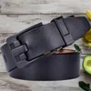Cinturones Cinturón de hebilla de aleación negra para hombres Cuero genuino Plus Tamaño grande 130 140 150 160 170 cm Cinturones largos Para Hombre 2022
