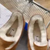 London Shearling Clogs Boston Arizona Winter Sandaalbont Fuzzy Suede Leather Lage schoenen Soft voetbed Sheepskin Women Slipper Maat 35-40