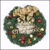 Dekorative Blumen Kränze Beautif 30 cm/12 Zoll Künstlicher Weihnachtskranz Haustür Ornament Wandgirlande Hängendes Rattan Orname Dhtxb
