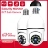 WiFi 360° Panoramic Bulb Camera HD 1080P Surveillance Camera Wireless Home Security Cameras Night Vision Two Way Audio Smart Motion Detection Monitor