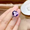 Anelli a grappolo Anello in argento ovale classico Morganite viola per le donne Fidanzamento con pietre preziose Fede nuziale Regalo di alta gioielleria