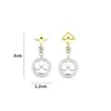 Womens Luxury Jewellerylvs의 Charm Stud Earrings Designer CCIS 단색 중공 4 개의 잎 꽃 밴드 다이아몬드 비대칭 귀걸이 라운드 브랜드