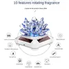 Doftlampor Bil Solar Crystal Lotus Ornament Diffuser Air Freher Atmosphere Lights Decoration Accessories Dekorativt hantverk