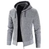 Herren Trenchcoats 2022 Ssweater Herren Loose Casual HHooded Cardigan Plus Velve zum Warmhalten Herbst- und Wintermode Kunstpelz