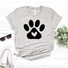 Patte chien chat femmes t-shirts décontracté Hipster drôle T-shirt dame Yong haut pour fille T-shirt goutte