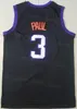 Men Valley Basketball Jersey Devin Booker 1 DeAndre Ayton 22 Chris Paul 3 City Association klasyczny oświadczenie Ikona zarobiono czarny pomarańczowy fioletowy biały zszyta koszula