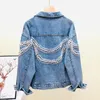 Women's Jackets 2022 Spring And Autumn Embroidered Stretch Denim Jacket Women's Short Cardigan Bomber A474