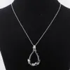 Ciondolo in pietra preziosa naturale a goccia agata nera perline d'amore Reiki Chakra collana con ciondolo curativo catena di gioielli N3474
