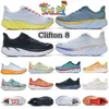 Hoka One One Clifton 8 Running Shoes Homens Men Men Shoe Athletic Choque absorvendo a moda da estrada masculina Sneakers escalada 2022 Tamanho online 36-45